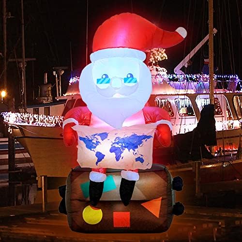 6,6 pés de natal infláveis ​​Papai Noel Decorações ao ar livre Aparecimento Blow up Natal Papai Noel